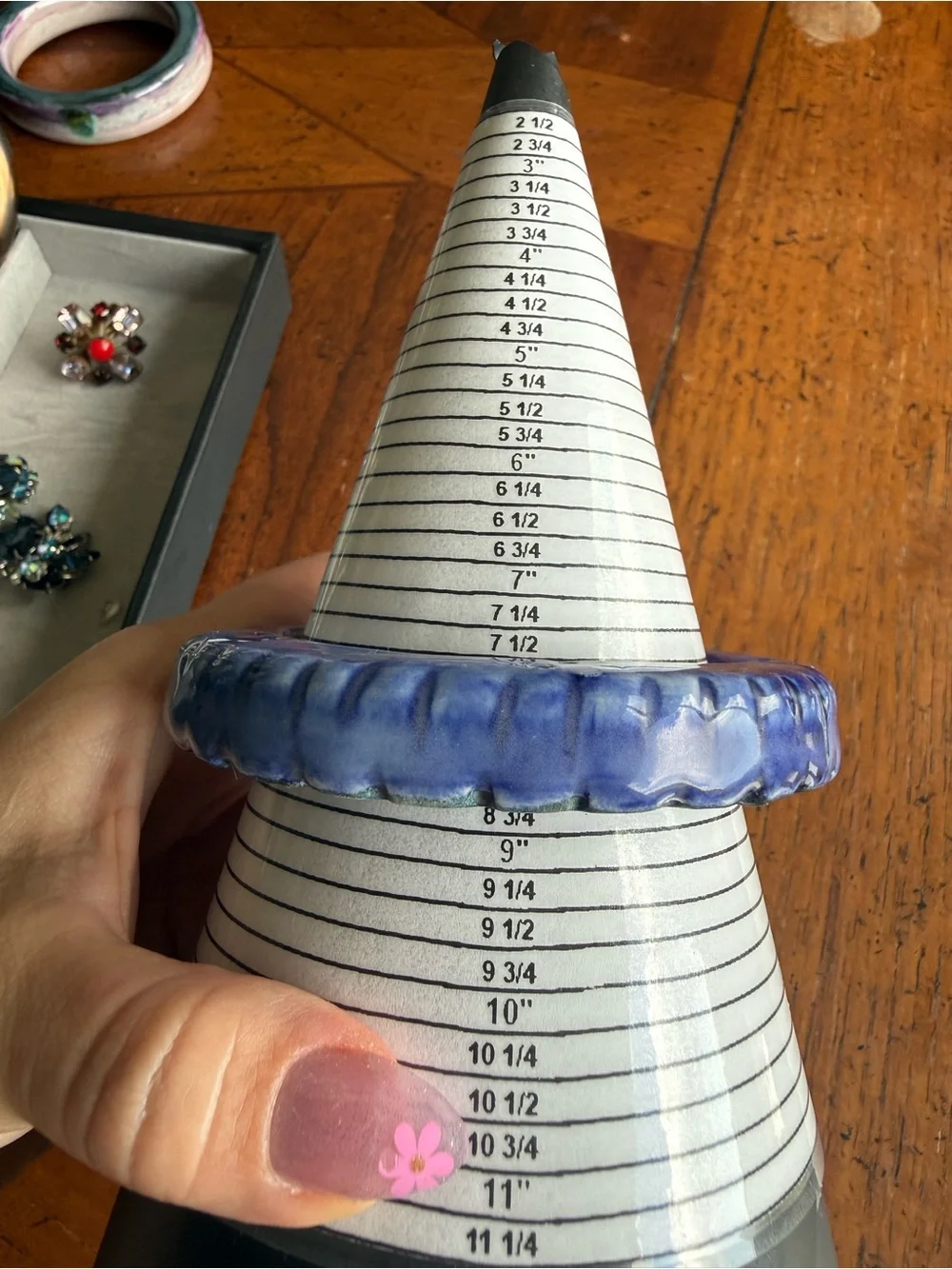 Handmade Cornflower Blue Ceramic Bangle Bracelet